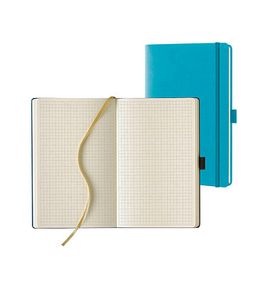Notizbuch Q25 25-930, Tucson, blau, 13x21m, kariert, 80g, 120 Blatt / 240 Seiten