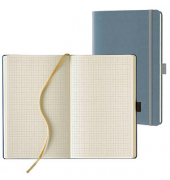 Notizbuch Q25 25-488, Tucson, grau, 13x21m, kariert, 80g, 120 Blatt / 240 Seiten