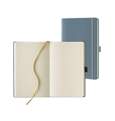 Notizbuch Q25 25-488, grau, 13x21m, kariert, 80g, 120 Blatt / 240 Seiten