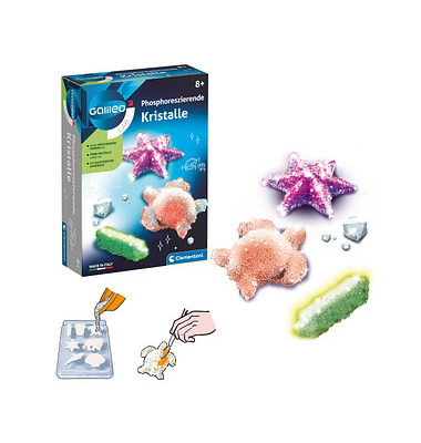 Clementoni Experimentierkasten Phosphoreszierende Kristalle mehrfarbig