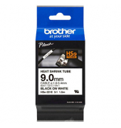 brother Schrumpfschlauch HSe-221E HSE221E, 9 mm schwarz auf weiß
