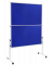 Moderationstafel ECONOMY 7-209400, 120x150cm, Filz (beidseitig), Rollen, pinnbar, klappbar, blau + blau