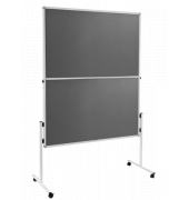 Moderationstafel ECONOMY 7-209300, 120x150cm, Textil + Textil (beidseitig), pinnbar, klappbar, grau + grau