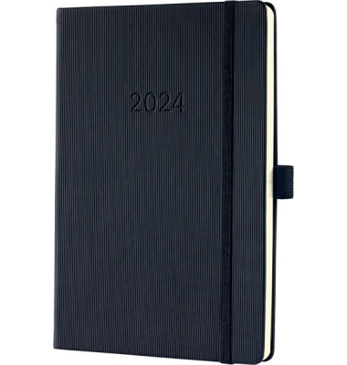 Buchkalender C2519, Conceptum, schwarz, 1 Woche / 2 Seiten, 14,8x21,3cm (A5), 2026