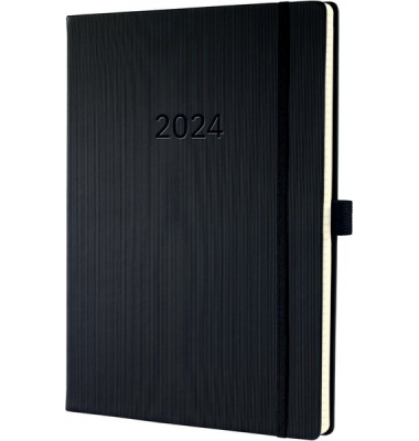 Buchkalender C2518, Conceptum, schwarz, 1 Woche / 2 Seiten, 22,5x31,5cm (A4), 2026