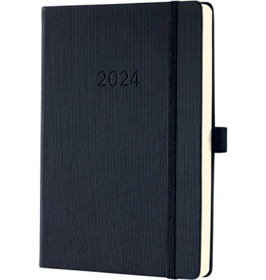 Buchkalender C2510, Conceptum, schwarz, 1 Tag / 1 Seite, Sa/So 1 Seite, 14,8x21,3cm (A5), 2025