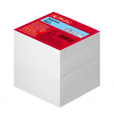 Zettelklotz 146225, 90x90mm, geleimt, weiß, Papier, 900 Blatt