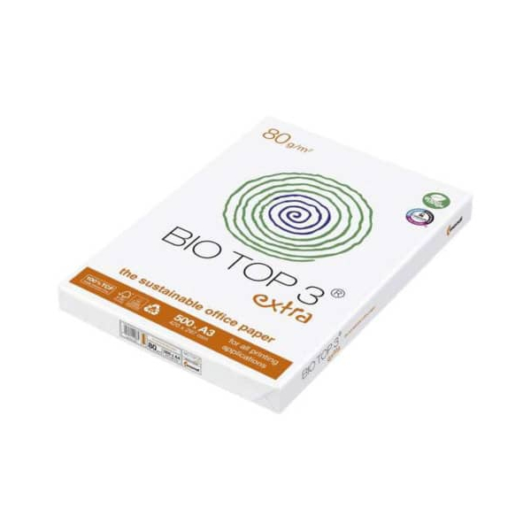 5 Stück Mondi Kopierpapier Bio Top 3 extra 88008659 A3 80g naturweiß  9003974421902 Mondi 500 Blatt
