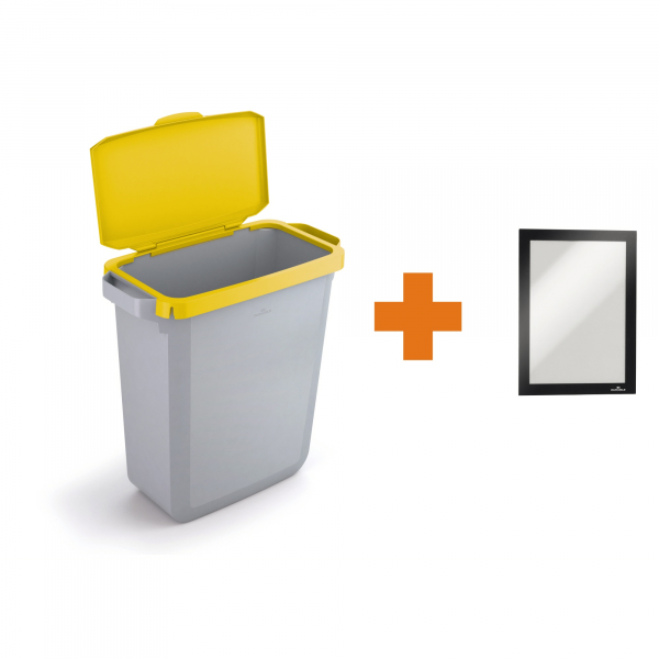 4005546736853 - Abfalleimer DURABIN 60 VEH2023005 Klappdeckel ge +Rahmen 4005546736853 Durable