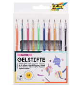 10 folia Glitter Gelschreiber-Set transparent 1,0 mm, Schreibfarbe: farbsortiert