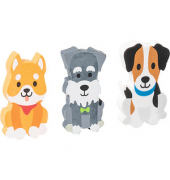 3 BRUNNEN Radiergummis Hunde