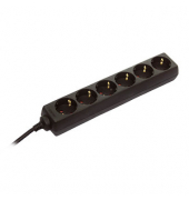 as-Schwabe 6-fach Steckdosenleiste 3,0 cm schwarz