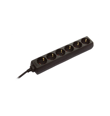 as-Schwabe 6-fach Steckdosenleiste 3,0 cm schwarz as-Schwabe 6-fach Steckdosenleiste 3,0 cm schwarz
