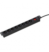 as-Schwabe 19 Zoll RACK 8-fach Steckdosenleiste für Serverschrank 3,0 m schwarz