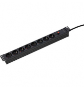 as-Schwabe 19 Zoll RACK 8-fach Steckdosenleiste für Serverschrank 3,0 m schwarz