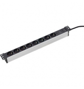 as-Schwabe 19 Zoll RACK 8-fach Steckdosenleiste für Serverschrank 2,0 m schwarz