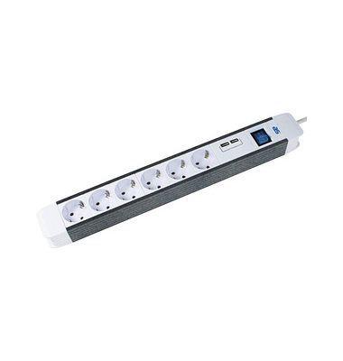 as-Schwabe FLASH 6-fach Steckdosenleiste 1,5 m weiß