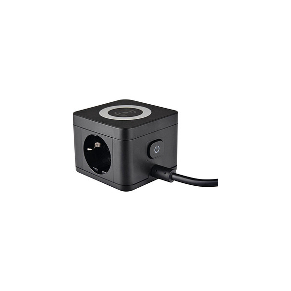 4011160182204 - QI-Wireless Ladestation 2-fach Steckdosenturm 15 m schwarz mit USB-Buchse 4011160182204 as-Schwabe 4011160182204 - QI-Wireless Ladestation 2-fach Steckdosenturm 15 m schwarz mit USB-Buchse 4011160182204 as-Schwabe