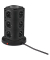 as-Schwabe QI-Wireless Ladestation 12-fach Steckdosenturm 2,0 m schwarz mit USB-Buchse