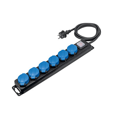 as-Schwabe Baustellen 6-fach Steckdosenleiste mit Schalter 1,5 m schwarz as-Schwabe Baustellen 6-fach Steckdosenleiste mit Schalter 1,5 m schwarz