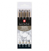 4 Sakura Pigma Micron Fineliner-Set farbsortiert 0,25 + 0,45 + 0,60 mm