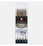 4 Sakura Pigma Micron Fineliner-Set farbsortiert 0,25 + 0,45 + 0,60 mm