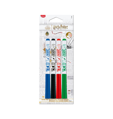 Boardmarker Harry Potter, 741300, Etui, 4-farbig sortiert, 1,5mm Rundspitze