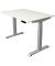 Sitz-Steh-Schreibtisch Move 4, elektrisch höhenverstellbar, 64-129cm (H), 120x80cm (BxT), rechteckig, weiß / silber