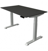 Sitz-Steh-Schreibtisch Move 4, elektrisch höhenverstellbar, 64-129cm (H), 140x80cm (BxT), rechteckig, anthrazit / silber