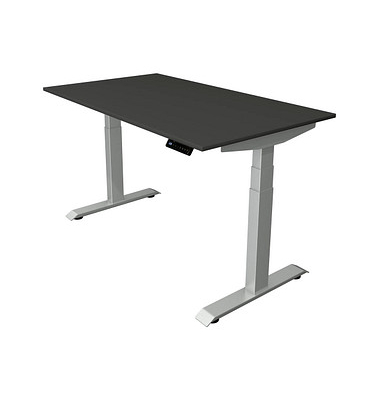 Sitz-Steh-Schreibtisch Move 4, elektrisch höhenverstellbar, 64-129cm (H), 140x80cm (BxT), rechteckig, anthrazit / silber