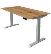 Sitz-Steh-Schreibtisch Move 4, elektrisch höhenverstellbar, 64-129cm (H), 160x80cm (BxT), rechteckig, eiche / silber