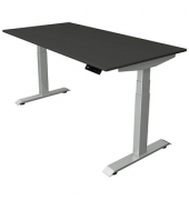 Sitz-Steh-Schreibtisch Move 4, elektrisch höhenverstellbar, 64-129cm (H), 160x80cm (BxT), rechteckig, anthrazit / silber