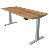 Sitz-Steh-Schreibtisch Move 4, elektrisch höhenverstellbar, 64-129cm (H), 180x80cm (BxT), rechteckig, eiche / silber