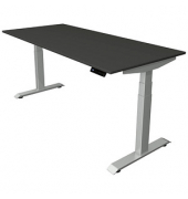 Sitz-Steh-Schreibtisch Move 4, elektrisch höhenverstellbar, 64-129cm (H), 180x80cm (BxT), rechteckig, anthrazit / silber