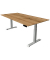 Sitz-Steh-Schreibtisch Move 4, elektrisch höhenverstellbar, 64-129cm (H), 200x100cm (BxT), rechteckig, eiche / silber