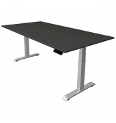 Sitz-Steh-Schreibtisch Move 4, elektrisch höhenverstellbar, 64-129cm (H), 200x100cm (BxT), rechteckig, anthrazit / silber