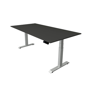 Sitz-Steh-Schreibtisch Move 4, elektrisch höhenverstellbar, 64-129cm (H), 200x100cm (BxT), rechteckig, anthrazit / silber