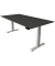 Sitz-Steh-Schreibtisch Move 4, elektrisch höhenverstellbar, 64-129cm (H), 200x100cm (BxT), rechteckig, anthrazit / silber