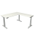 Sitz-Steh-Schreibtisch Move 4, elektrisch höhenverstellbar, 64-129cm (H), 180x180cm (BxT), rechteckig, weiß / silber