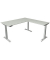 Sitz-Steh-Schreibtisch Move 4, elektrisch höhenverstellbar, 64-129cm (H), 180x180cm (BxT), rechteckig, lichtgrau / silber