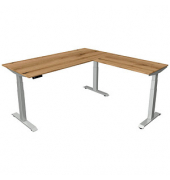 Sitz-Steh-Schreibtisch Move 4, elektrisch höhenverstellbar, 64-129cm (H), 180x180cm (BxT), rechteckig, eiche / silber