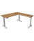 Sitz-Steh-Schreibtisch Move 4, elektrisch höhenverstellbar, 64-129cm (H), 180x180cm (BxT), rechteckig, eiche / silber