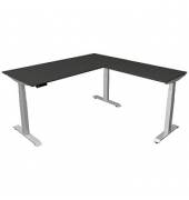 Sitz-Steh-Schreibtisch Move 4, elektrisch höhenverstellbar, 64-129cm (H), 180x180cm (BxT), rechteckig, anthrazit / silber