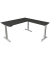 Sitz-Steh-Schreibtisch Move 4, elektrisch höhenverstellbar, 64-129cm (H), 180x180cm (BxT), rechteckig, anthrazit / silber