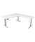 Sitz-Steh-Schreibtisch Move 4, elektrisch höhenverstellbar, 64-129cm (H), 200x220cm (BxT), rechteckig, weiß / silber