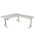 Sitz-Steh-Schreibtisch Move 4, elektrisch höhenverstellbar, 64-129cm (H), 200x220cm (BxT), rechteckig, lichtgrau / silber