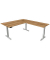 Sitz-Steh-Schreibtisch Move 4, elektrisch höhenverstellbar, 64-129cm (H), 200x220cm (BxT), rechteckig, eiche / silber