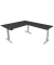 Sitz-Steh-Schreibtisch Move 4, elektrisch höhenverstellbar, 64-129cm (H), 200x220cm (BxT), rechteckig, anthrazit / silber