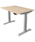 Sitz-Steh-Schreibtisch Move 4, elektrisch höhenverstellbar, 64-129cm (H), 120x80cm (BxT), rechteckig, ahorn / silber
