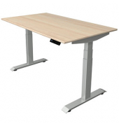 Sitz-Steh-Schreibtisch Move 4, elektrisch höhenverstellbar, 64-129cm (H), 140x80cm (BxT), rechteckig, ahorn / silber